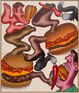 Cheeseburgers in the Art World by Peter Saul contemporary artwork painting