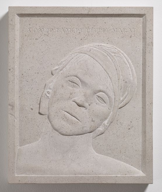 A Marat Iami du peuple with Neil Talbot by Ian Hamilton Finlay contemporary artwork Sculpture