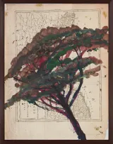 Portrait of Italy Through Its Trees Painting on Map X by Julian Schnabel contemporary artwork print works on paper