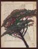 Portrait of Italy Through Its Trees Painting on Map X by Julian Schnabel contemporary artwork Works on Paper