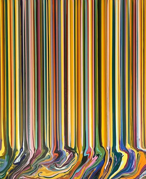Yellow Portrait Madame by Ian Davenport contemporary artwork Painting