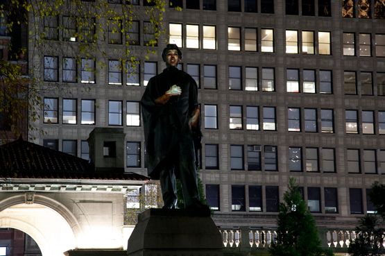 Abraham Lincoln War Veteran Projection by Krzysztof Wodiczko contemporary artwork Installation
