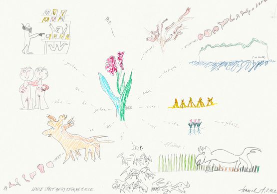 576 wolle spielt beim reim ne rolle by Tomas Schmit contemporary artwork Works on Paper
