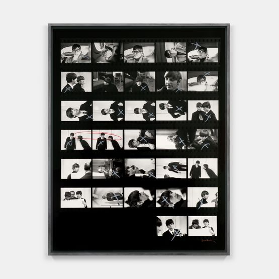 John with glasses and George in the back seat and us during a photo shoot at the Clarence Tavern Finsbury Park London December 1963 by Paul Mccartney contemporary artwork Photography
