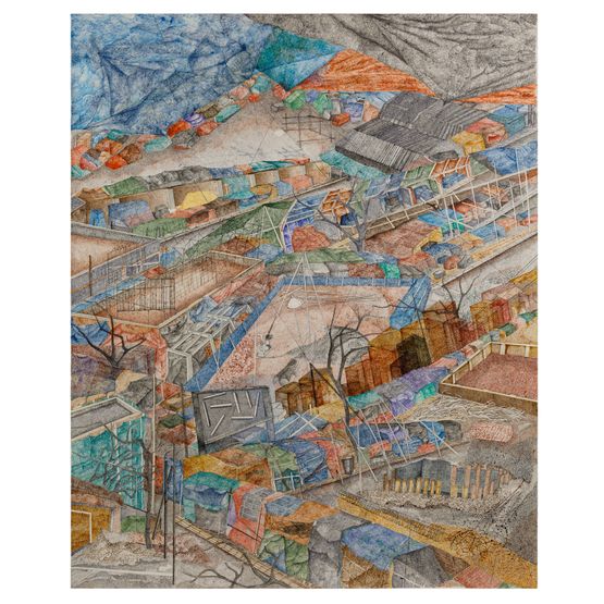 Topographic Spread I Ramani Chatterjee Lane by Adip Dutta contemporary artwork Painting