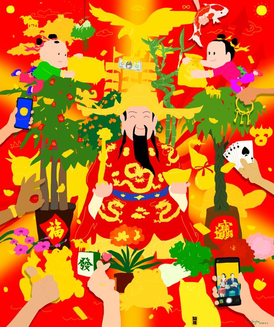 Fortune Set by Lin Aojie contemporary artwork Painting