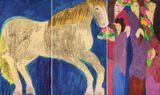 Four Beauties and a Soft Yellow Horse by Walasse Ting contemporary artwork painting