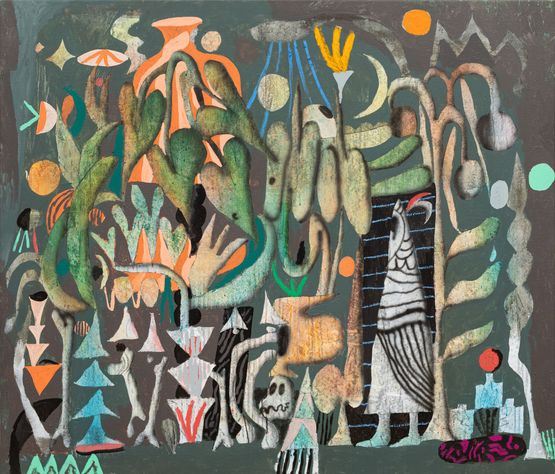 What fits between the trees by Jozsef Csato contemporary artwork Painting