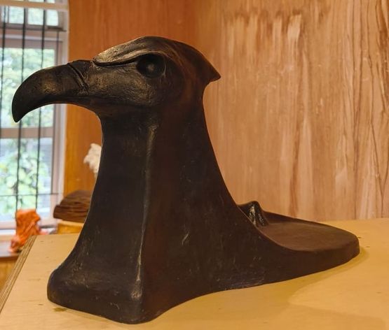 The cliff and the agony of the bird by Prabhakar Pachpute contemporary artwork Sculpture
