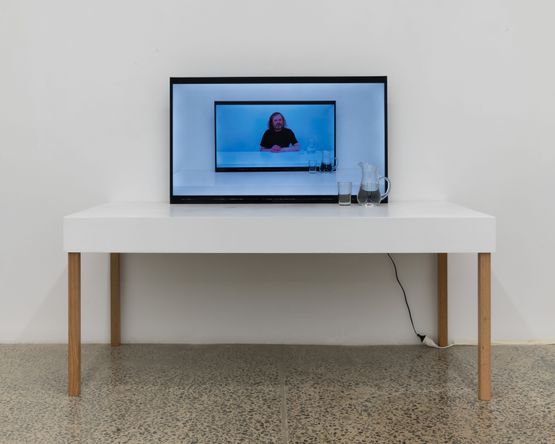 Glass of Water by Ronnie Van Hout contemporary artwork Moving Image