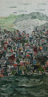 My City in Green Patina 2 by Zena Assi contemporary artwork painting