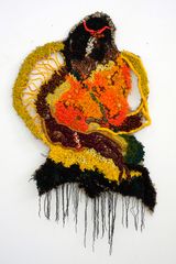 Sitting by Yellow by Fiker Solomon contemporary artwork textile