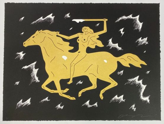 Sirens of the Night Gold by Cleon Peterson contemporary artwork Print