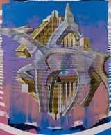 Two Ceramic Deer and The Central Bank of West African States Headquarter Dakar by Cui Jie contemporary artwork painting