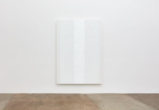Untitled White Inner Band White Sides Beveled by Mary Corse contemporary artwork Mixed Media