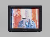 TV Text  Image RELAX by Gretchen Bender contemporary artwork moving image