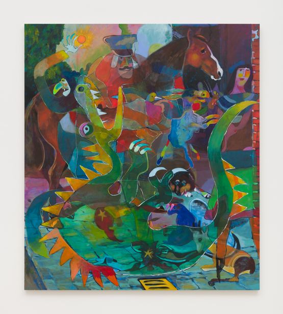 Green Stable by Joshua Petker contemporary artwork Painting