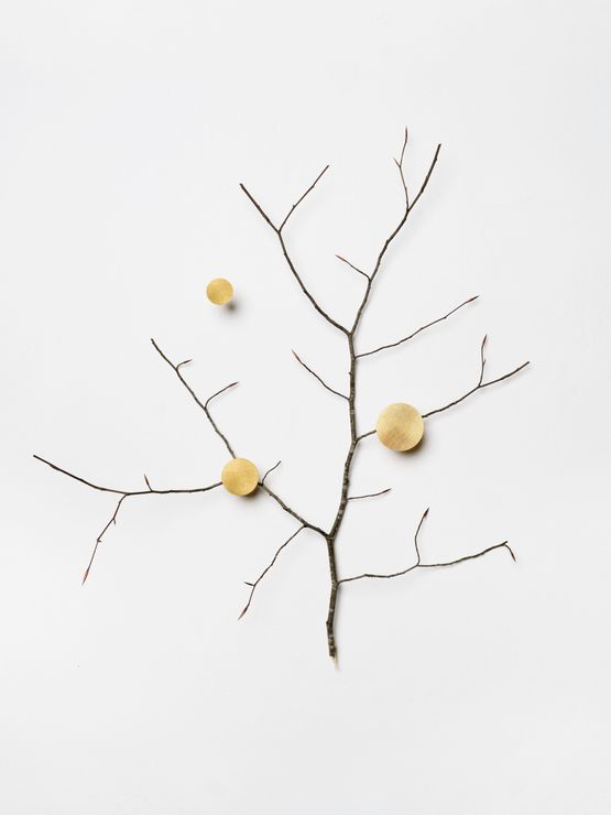 Branch with gold accents by Daniel Steegmann Mangrane contemporary artwork Sculpture