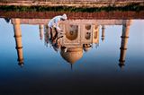 Reflection of the Taj Mahal Agra Uttar Pradesh India by Steve Mccurry contemporary artwork photography