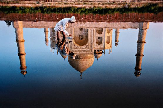 Reflection of the Taj Mahal Agra Uttar Pradesh India by Steve Mccurry contemporary artwork Photography