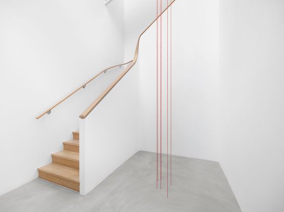 Untitled Sculptural Study Six-part Vertical Construction by Fred Sandback contemporary artwork Installation