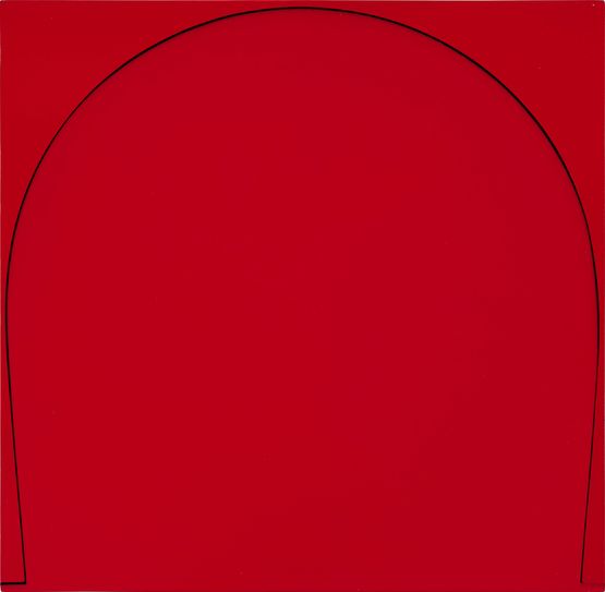 Poured Painting Red Black Red by Ian Davenport contemporary artwork Painting