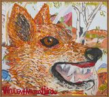King Dingo by Vincent Namatjira contemporary artwork drawing painting
