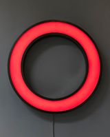 Chromodisc chromatic clock moving through the colour spectrum in 60 minutes by David Batchelor contemporary artwork sculpture