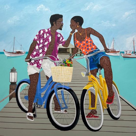 Ride Through Life Full Of Love by Hamid Nii Nortey contemporary artwork Painting