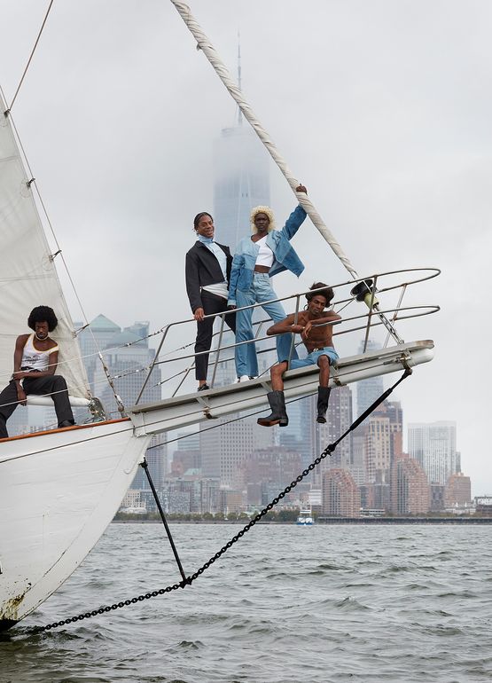 Telfar in New York Harbor by Roe Ethridge contemporary artwork Photography