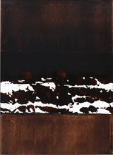 Brou de noix sur papier 75.5  54.5 cm 1999 by Pierre Soulages contemporary artwork works on paper