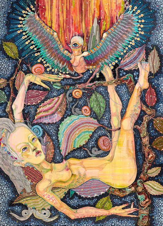 a higher frequency by Del Kathryn Barton contemporary artwork Painting