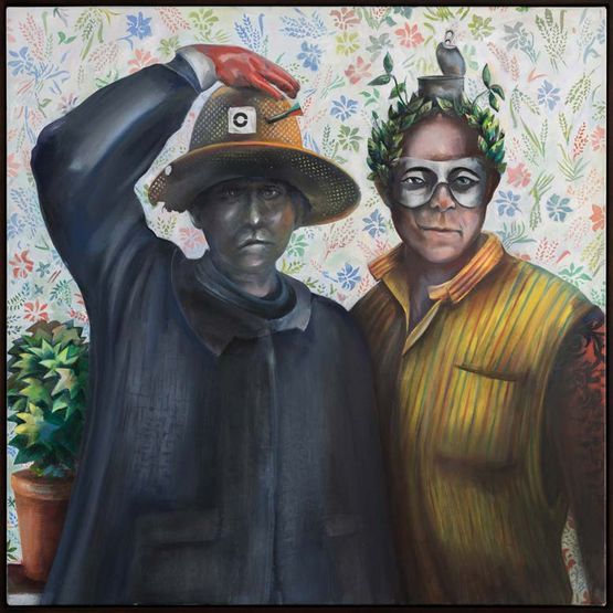 Ces deux gars-la by Martial Raysse contemporary artwork Painting