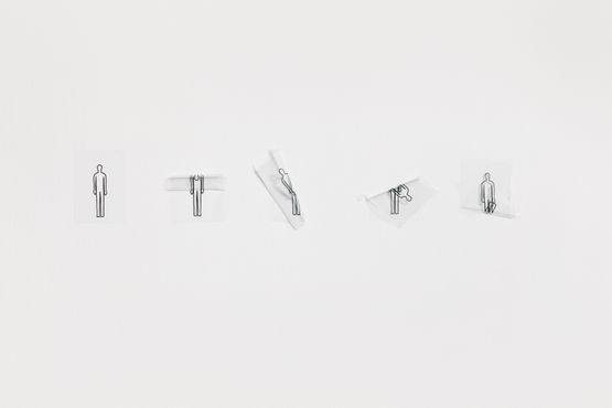 Standing Person Manifested by Two-dimensional Space and Folding Space by Wang Luyan contemporary artwork Drawing