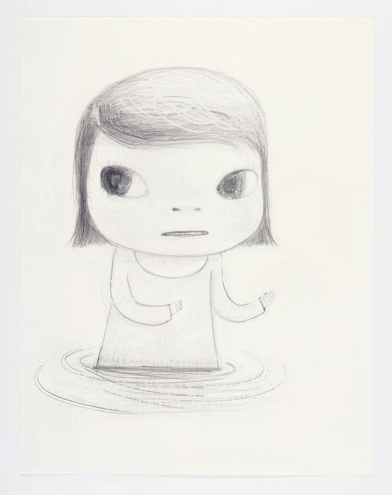 In the Puddle by Yoshitomo Nara contemporary artwork Painting
