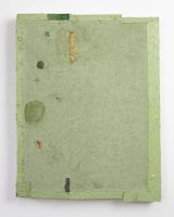 Untitled sage green with gold by Louise Gresswell contemporary artwork painting