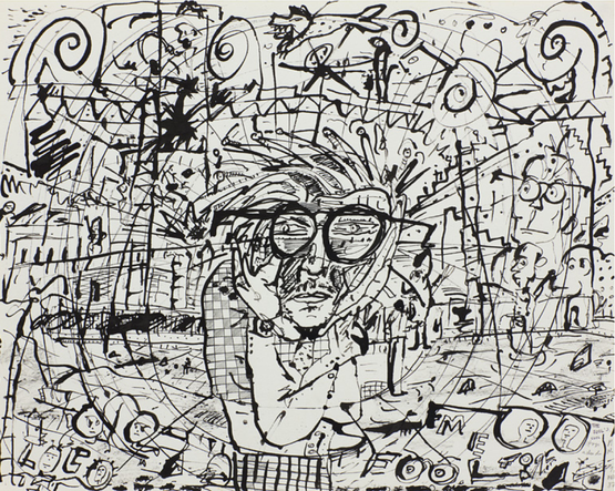 The fool is cool from the series PEARL Drawing Pad by Milton Machado contemporary artwork Drawing