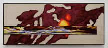 Maroon Strip by Pauline Shaw contemporary artwork Textile