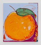 Naranja con heliconias  Orange with heliconias by Nadia Hernandez contemporary artwork painting