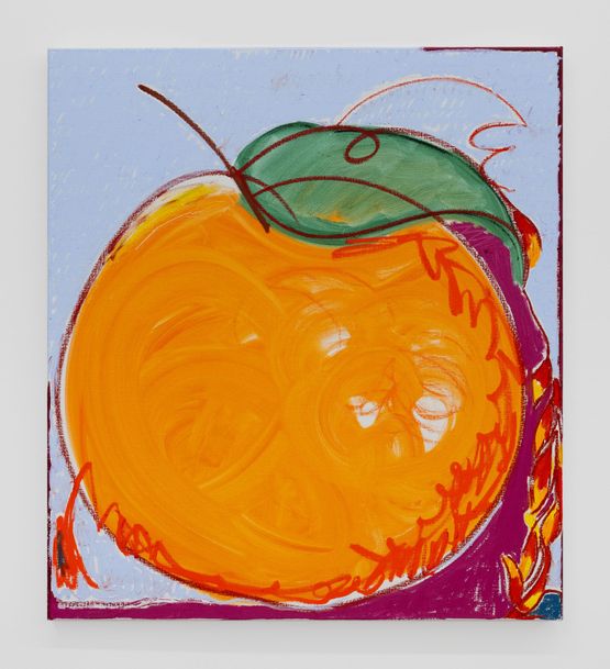 Naranja con heliconias  Orange with heliconias by Nadia Hernandez contemporary artwork Painting