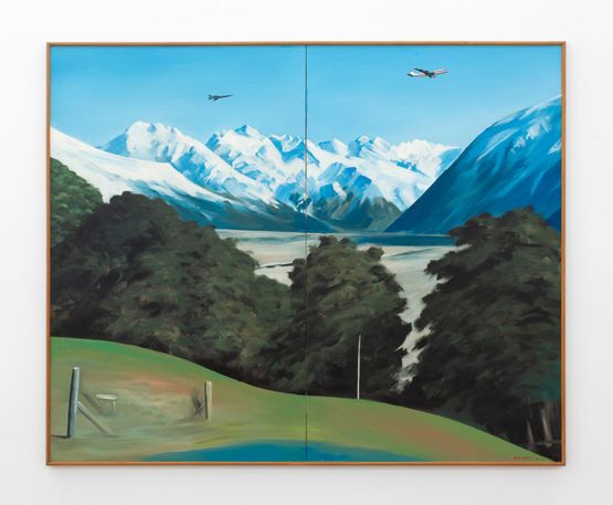 Chase over the Waimakariri Headwaters by Ian Scott contemporary artwork Painting