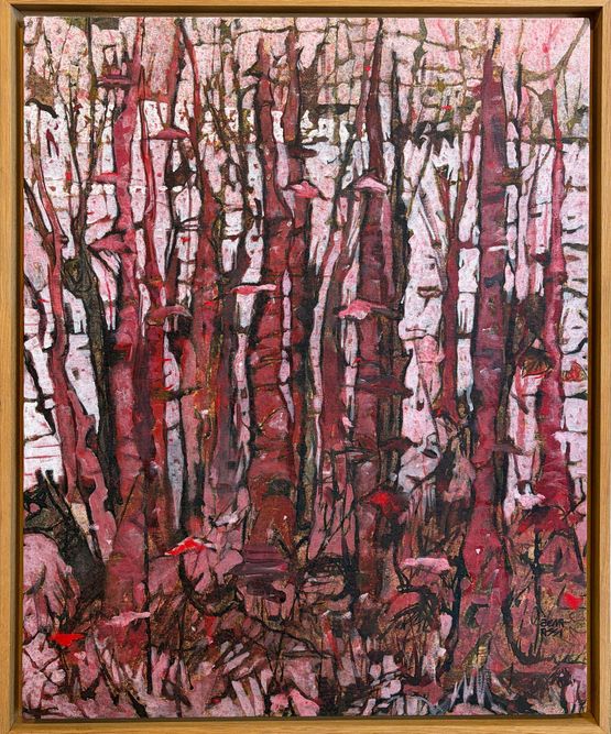 Pink Trees 3 by Zena Assi contemporary artwork Painting