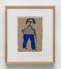 Untitled Man with Blue Pants and Cane by Bill Traylor contemporary artwork Painting