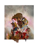 Head with Magenta and Cerulean 3 by Antony Micallef contemporary artwork painting works on paper
