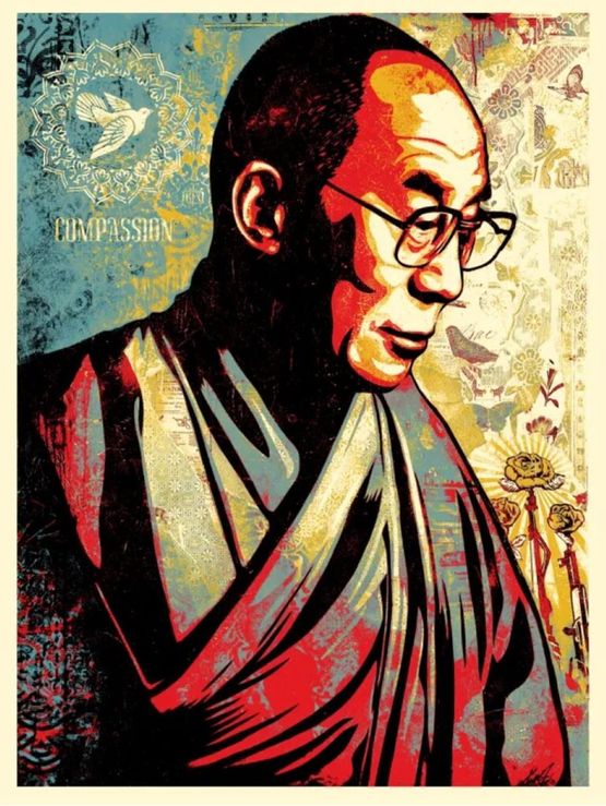 Dalai Lama Compassion by Shepard Fairey contemporary artwork Print