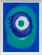 Blue Moon by Prafulla Mohanti contemporary artwork works on paper