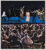 Jazz performance Rainy Night by Sam Nhlengethwa contemporary artwork painting