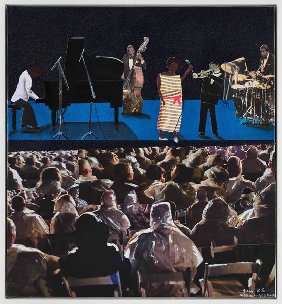 Jazz performance Rainy Night by Sam Nhlengethwa contemporary artwork Painting