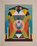 Composition symetrique by Auguste Herbin contemporary artwork works on paper