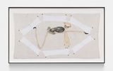 With clues one finds direction with Evidence one convicts by Guglielmo Castelli contemporary artwork painting textile